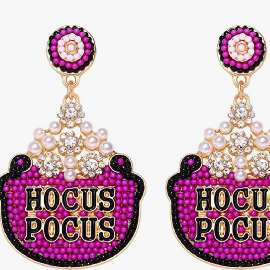 Halloween Hocus Pocus Cauldron Beaded Dangle Earrings For Women Statement Handma 42$